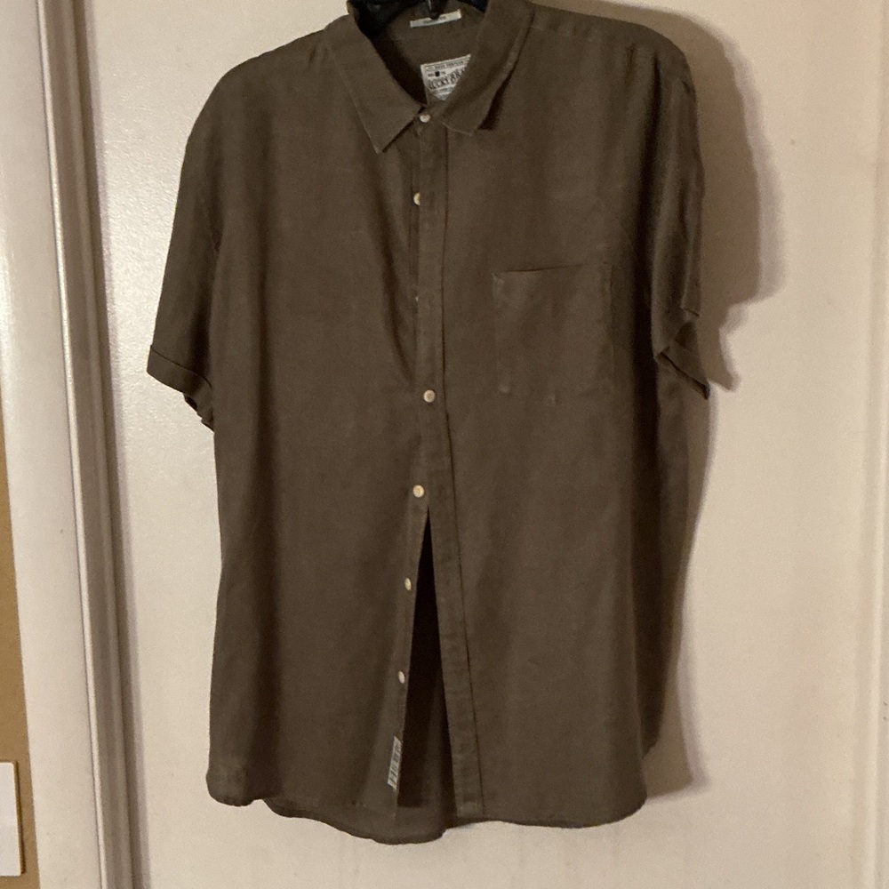 Lucky Brand Casual Green Button Down Shirt